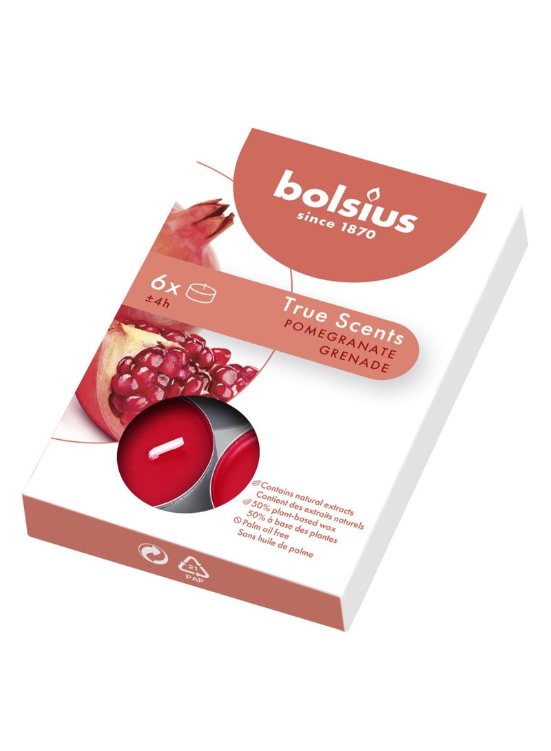 BOLSIUS True Scents Pomegranate Tealights Pack Of 6